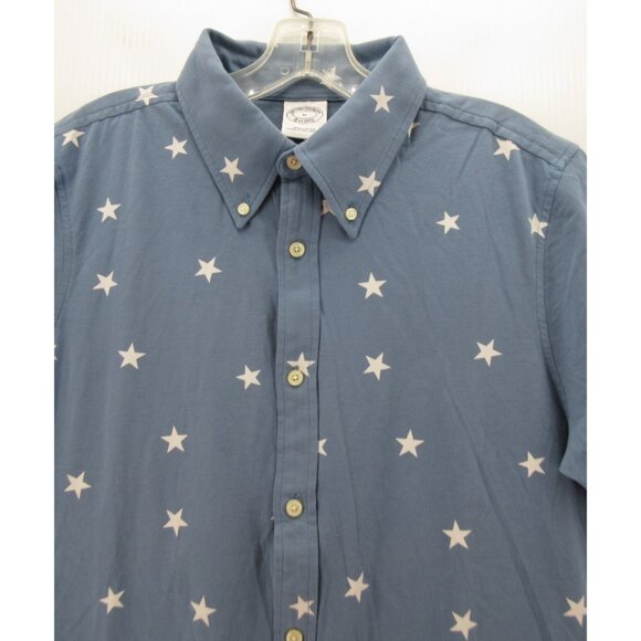 Brooks Brothers Shirt Medium Red Fleece Button Up Stars AOP Cotton NEW - Picture 2 of 11